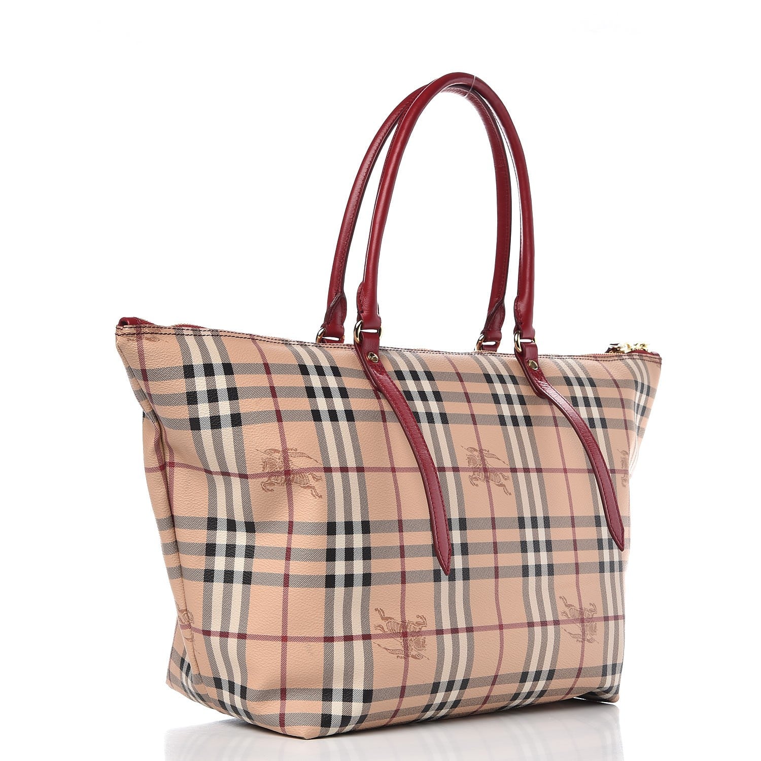 Burberry Haymarket Check Medium Salisbury Tote Military Red 3 of 9