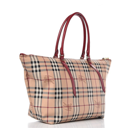 Burberry Haymarket Check Medium Salisbury Tote Military Red 3 of 9