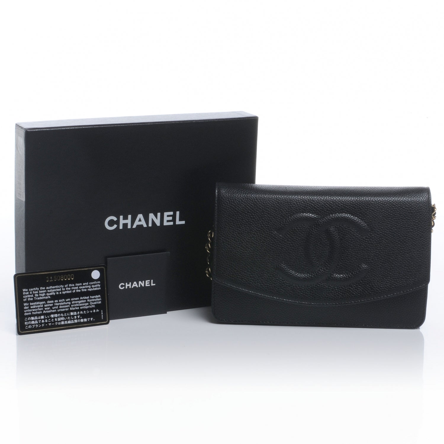 Chanel Caviar Wallet on Chain WOC Black 5 of 9