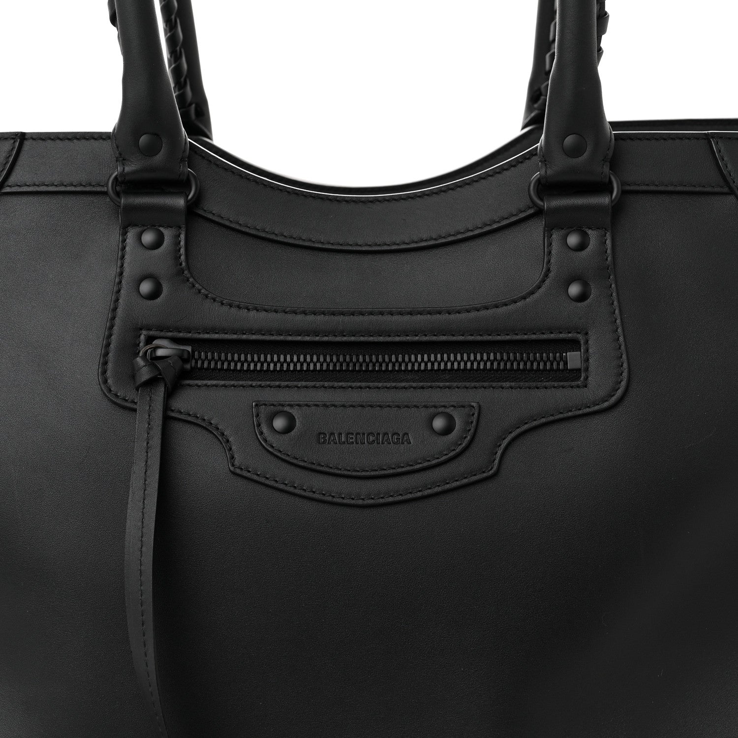 Balenciaga Smooth Calfskin Neo Classic Black Hardware Large Top Handle Bag Black 8 of 10