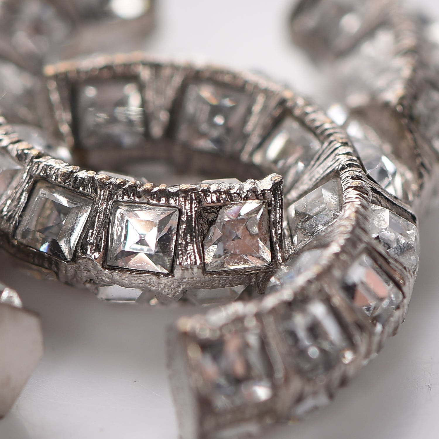 Chanel Baguette Crystal Pearl CC Bracelet Silver 7 of 8