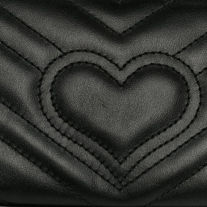 Gucci Calfskin Matelasse Super Mini GG Marmont Shoulder Bag Black 12 of 13