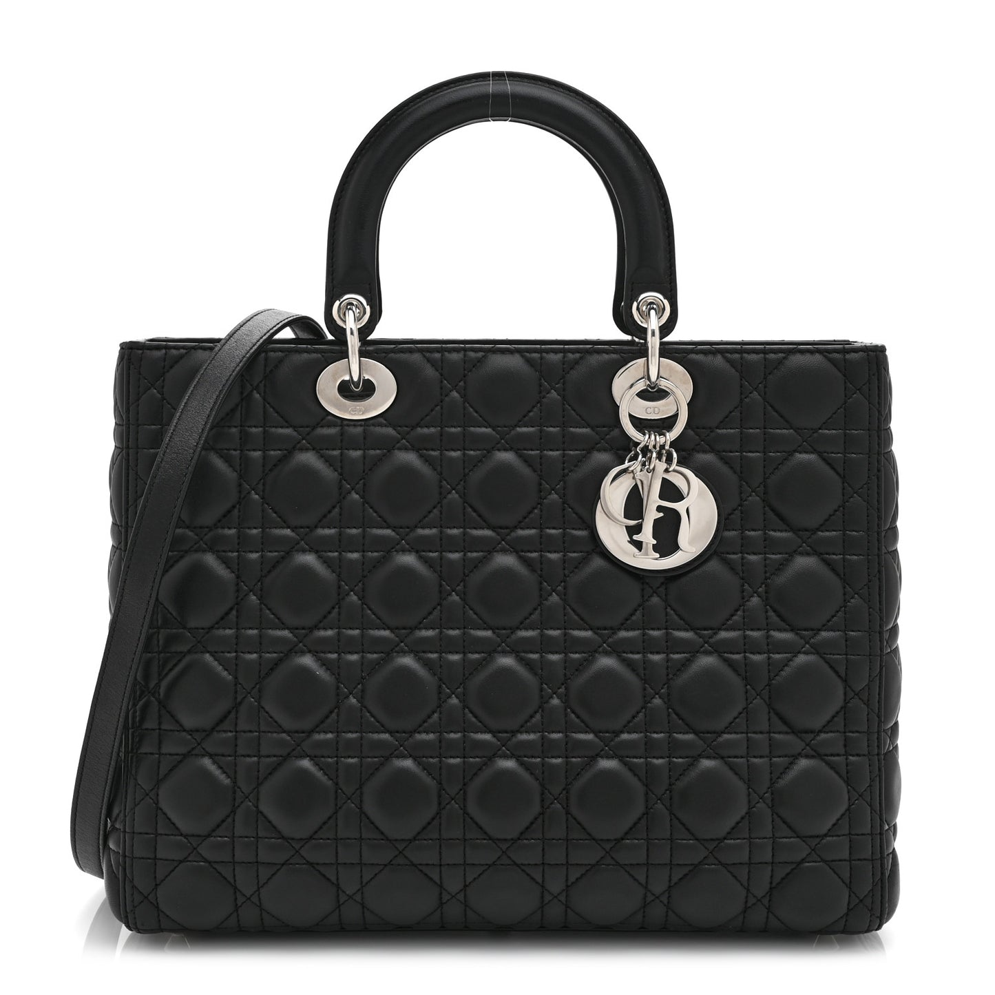 Lambskin Cannage Large Lady Dior Black