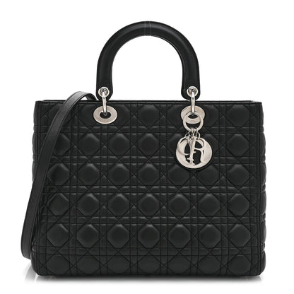 Christian Dior Lambskin Cannage Large Lady Dior Black 1 of 10