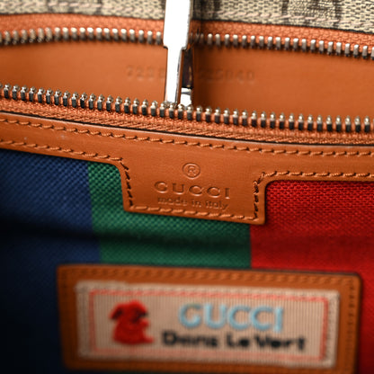 Gucci X DANS LE VERT GG Supreme Monogram Cuoio Web Large Retro Interlocking Tote Beige Rosso Ebony Harness Brown 7 of 11