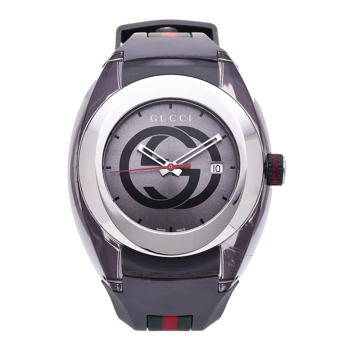 Stainless Steel Rubber 46mm Sync Web Quartz Watch Grey