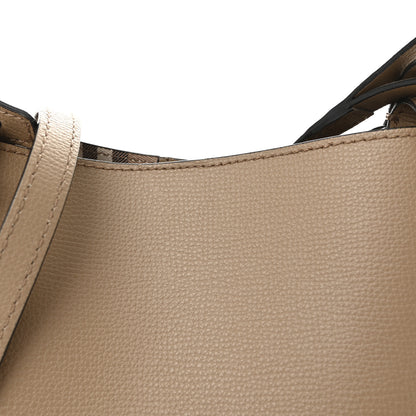 Burberry Haymarket Check Colours Small Lorne Bucket Crossbody Beige 7 of 9