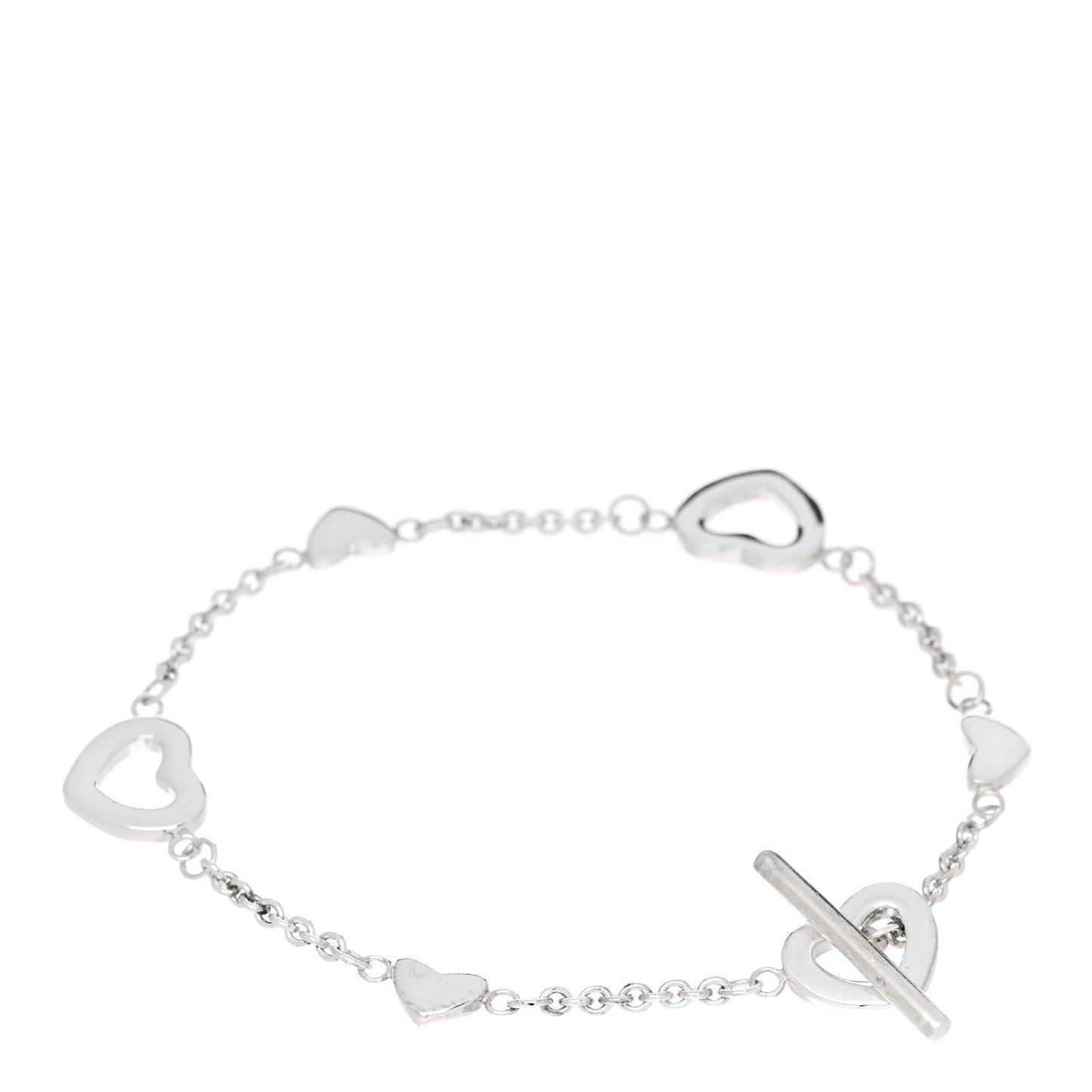 Sterling Silver Heart Toggle Bracelet