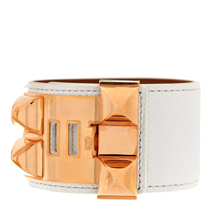 Hermes Epsom Collier De Chien CDC Bracelet T3 White 1 of 6