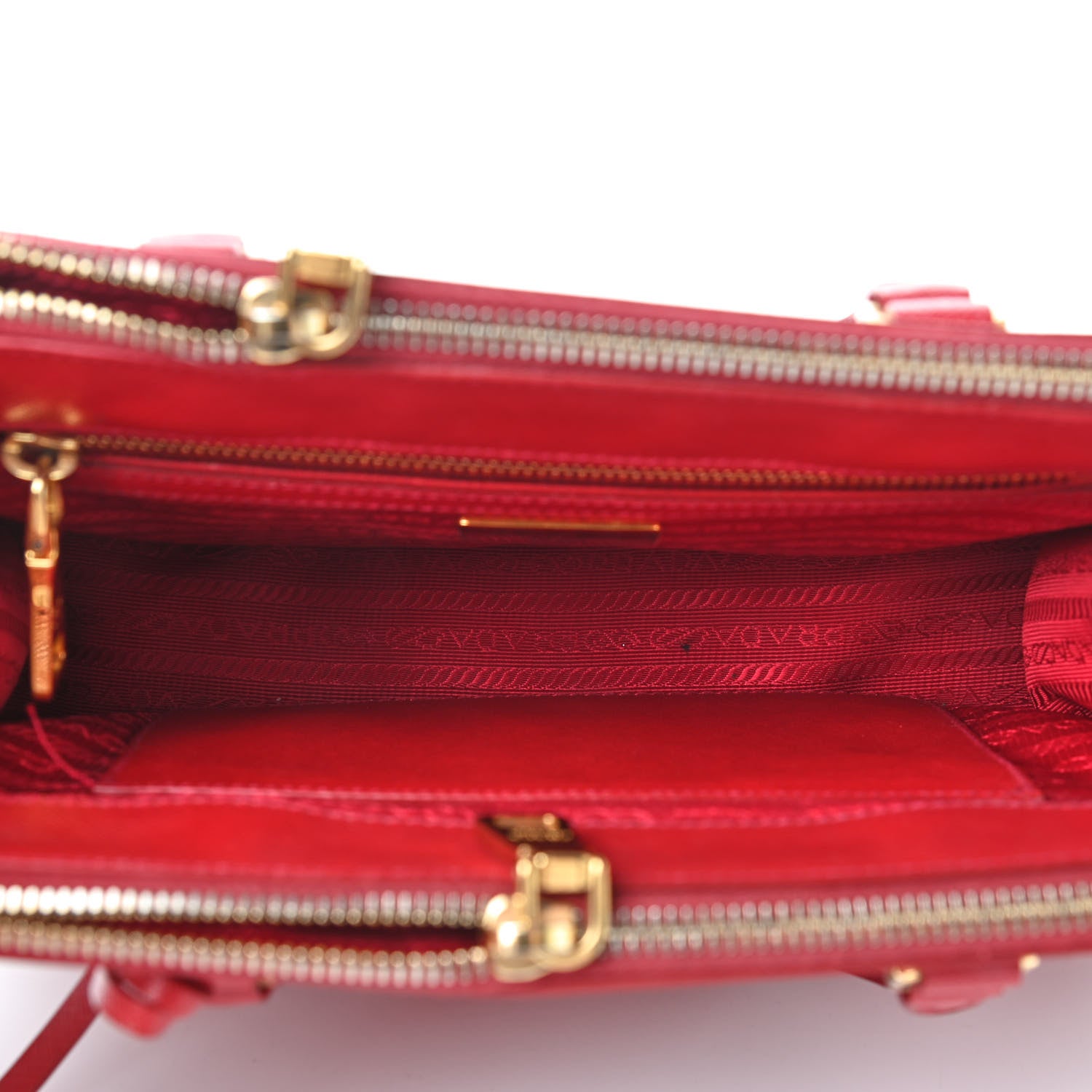 Prada Saffiano Small Galleria Double Zip Tote Fuoco 5 of 12