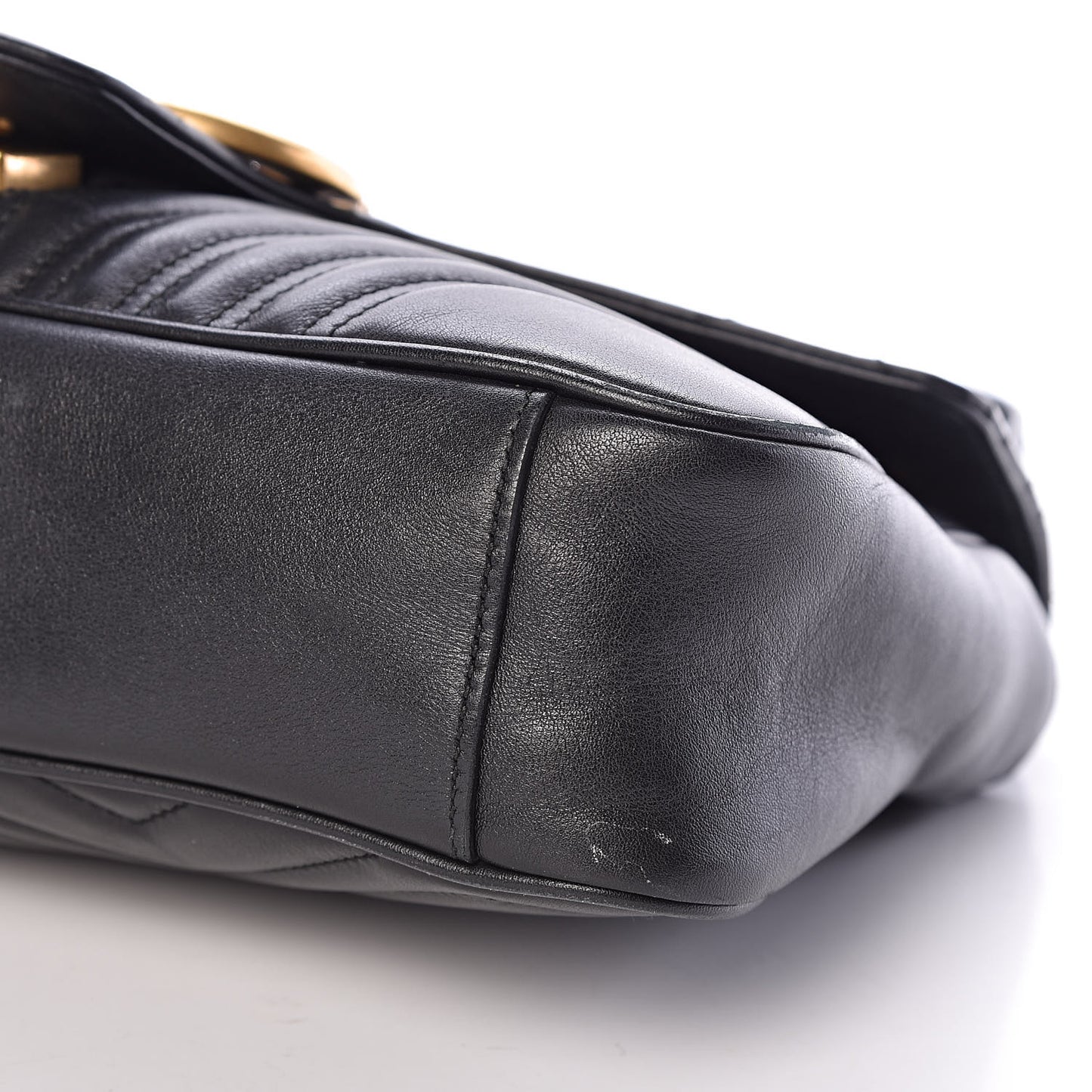 Calfskin Matelasse Medium GG Marmont Shoulder Bag Black