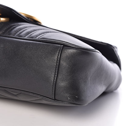 Gucci Calfskin Matelasse Medium GG Marmont Shoulder Bag Black 10 of 11