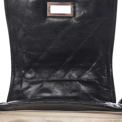 Chanel Lambskin Quilted East West Accordion Flap Black 8 of 19