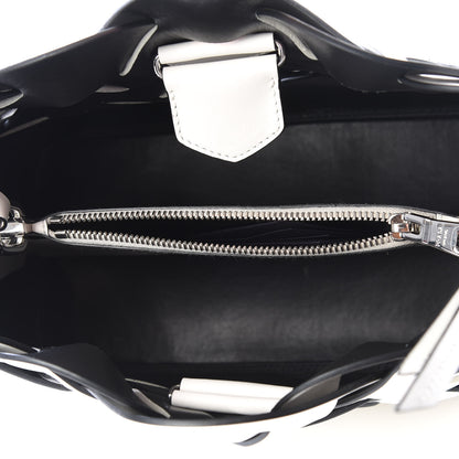 Prada Vitello Intreccio Tress Handbag White Black 4 of 10
