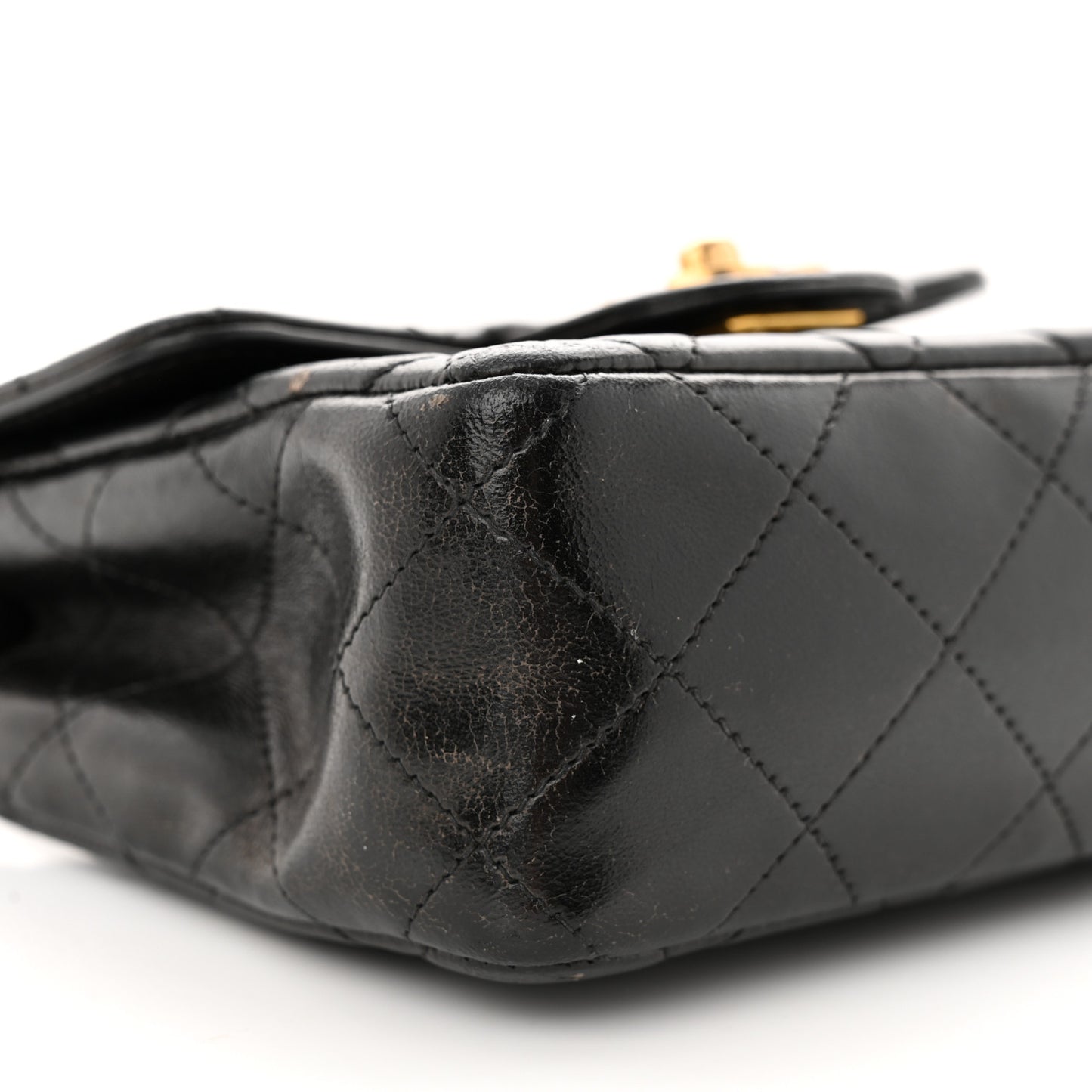 Lambskin Quilted Mini Kelly Flap Bag Black