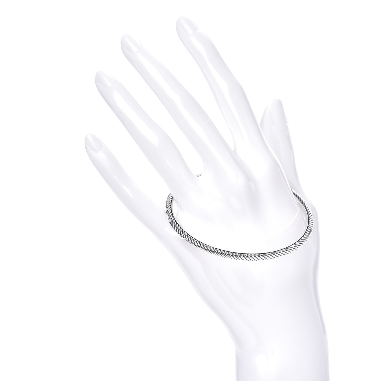 David Yurman Sterling Silver 4mm Cable Classics Bangle Bracelet 2 of 4