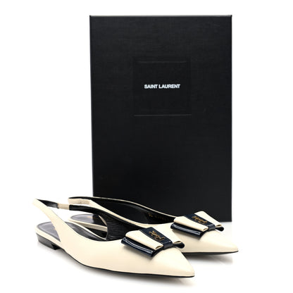 Saint Laurent Belfagor Anais Slingback Flats 39 Navy Pearl 8 of 8