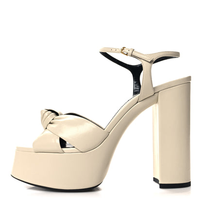 Saint Laurent Vendome Bianca 85 Platform Sandals 40 Pearl 1 of 11