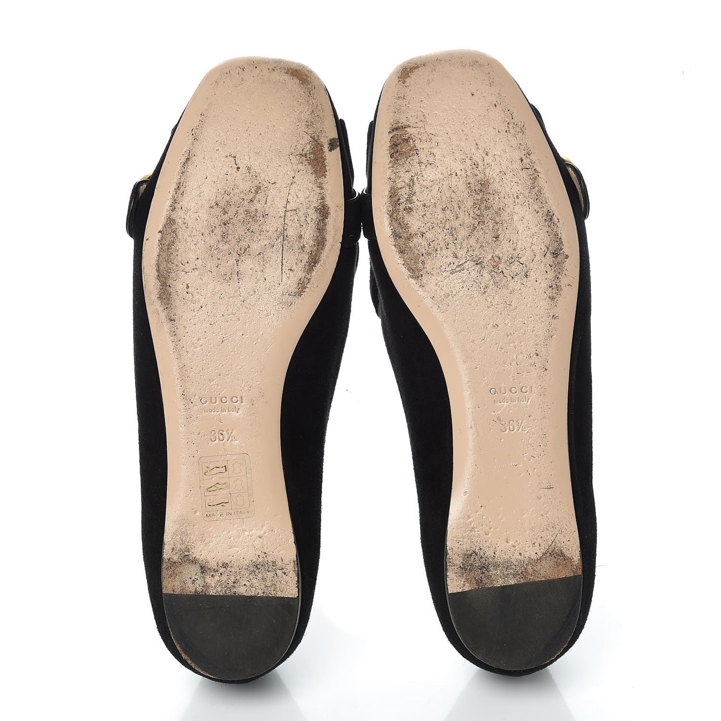 Kid Scamosciato GG Marmont Fringe Flats 36.5 Black