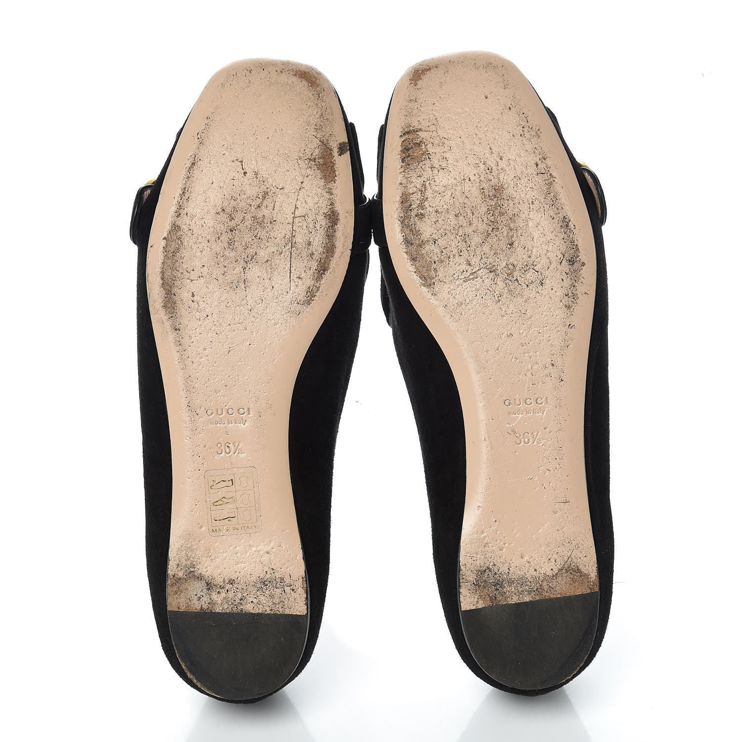 Gucci Kid Scamosciato GG Marmont Fringe Flats 36.5 Black 7 of 12
