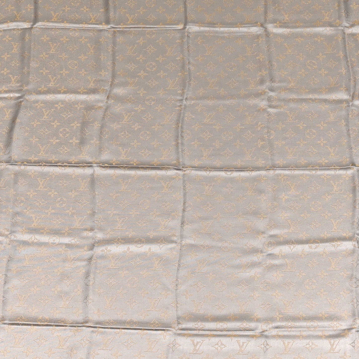 Silk Lurex Wool Monogram Shine Shawl Greige