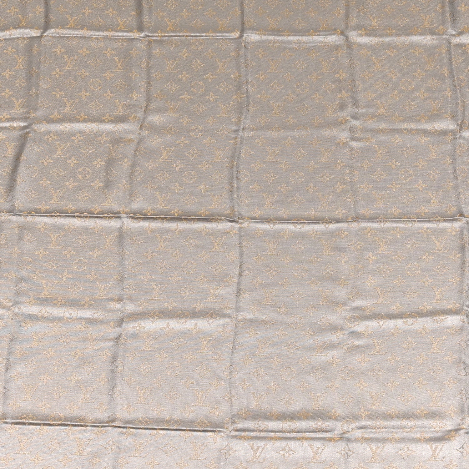 Louis Vuitton Silk Lurex Wool Monogram Shine Shawl Greige 4 of 5