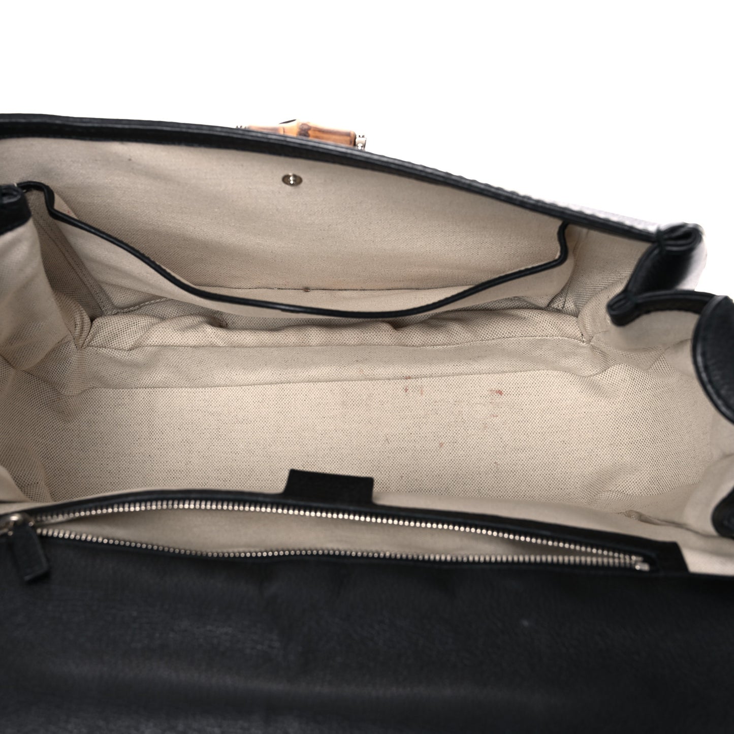 Calfskin Large New Bamboo Top Handle Bag Black