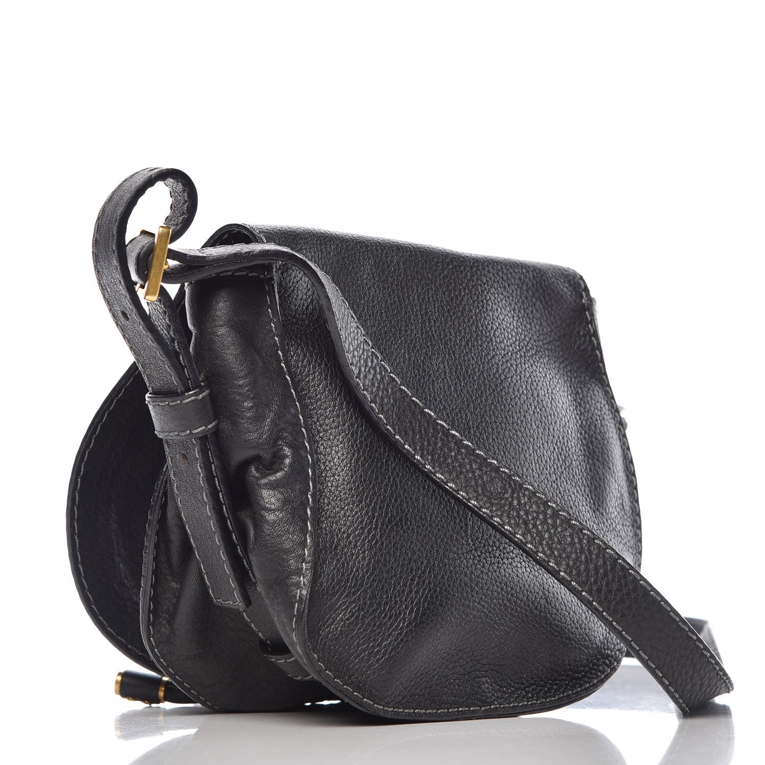 Chloe Calfskin Mini Marcie Round Crossbody Bag Black 3 of 12