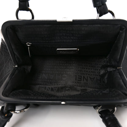 Chanel Distressed Lambskin Lady Braid Frame Bowler Black 5 of 10
