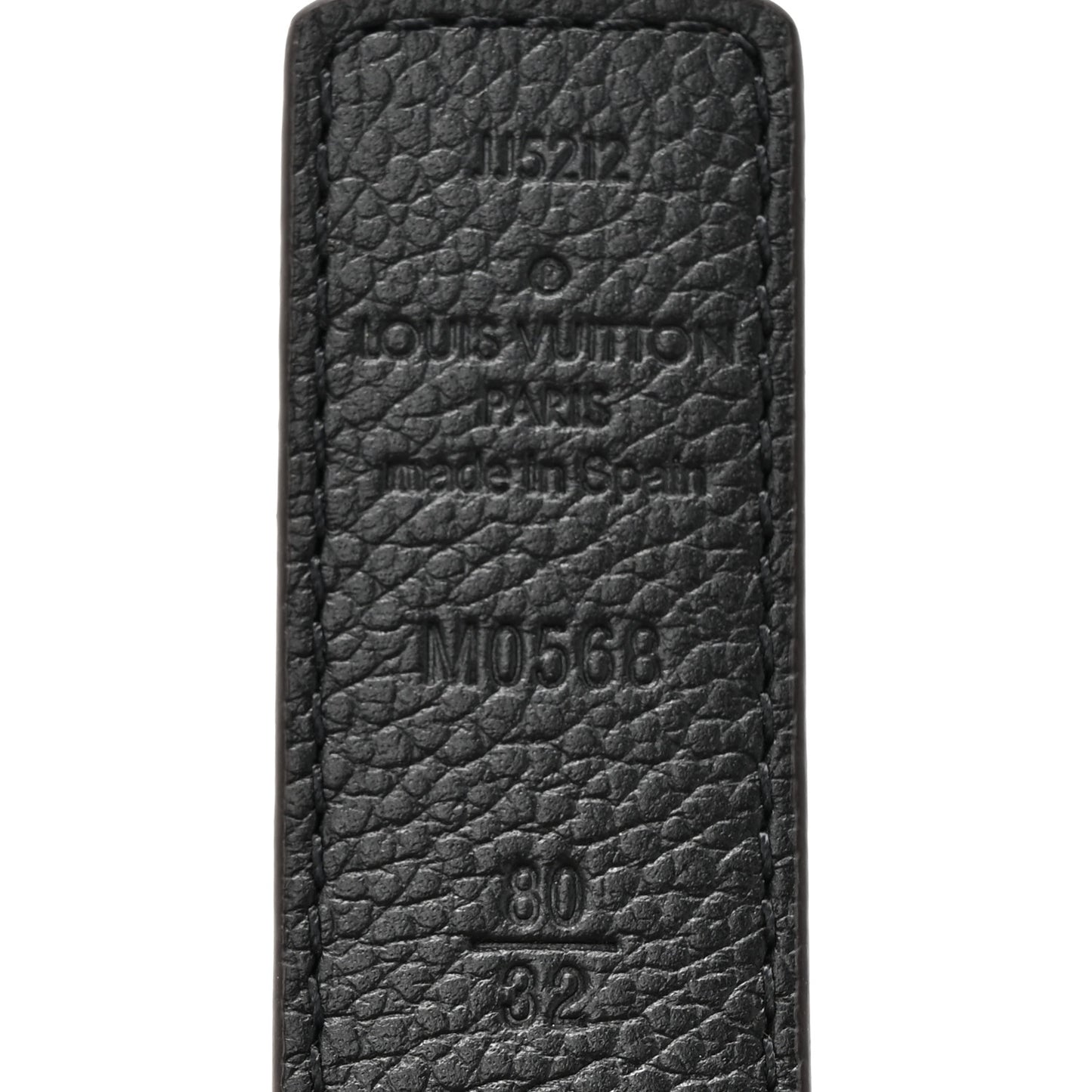 Calfskin Damier Ebene 25mm LV Iconic Reversible Belt 80 32 Black