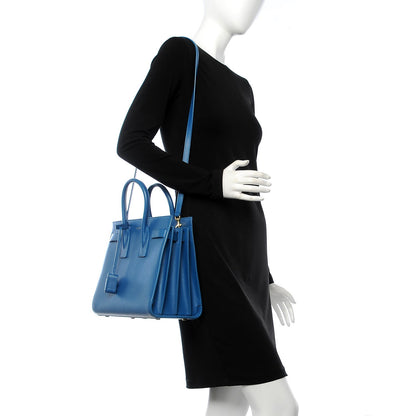 Saint Laurent Calfskin Small Sac De Jour Indigo 2 of 7