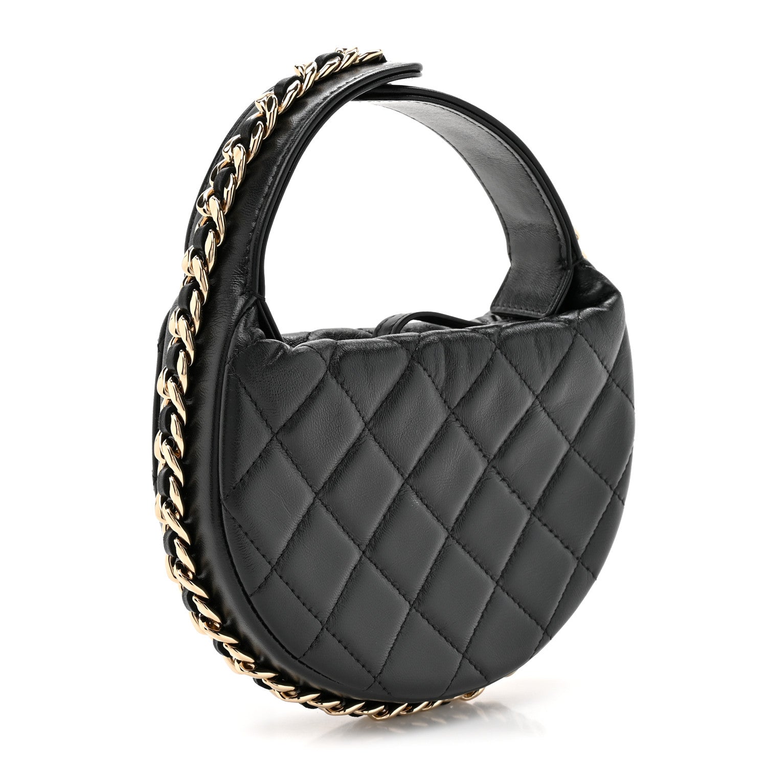 Chanel Lambskin Quilted Chain Around Pouch Black 3 of 11