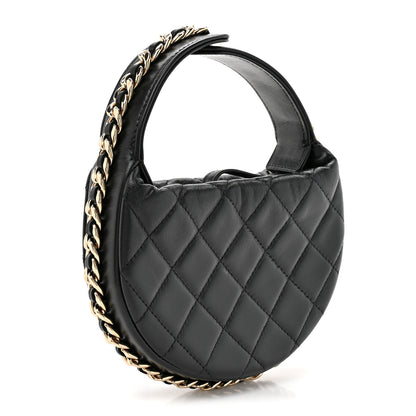 Chanel Lambskin Quilted Chain Around Pouch Black 3 of 11
