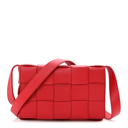 Bottega Veneta Lambskin Maxi Intrecciato Cassette Crossbody Bag Redstone 1 of 9