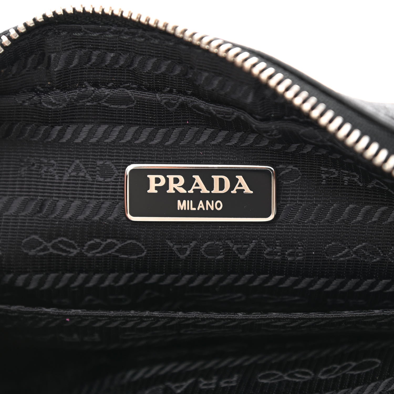 Prada Vitello Daino Grommet Chain Satchel Bag Black 9 of 17