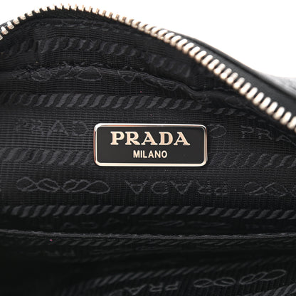 Prada Vitello Daino Grommet Chain Satchel Bag Black 9 of 17