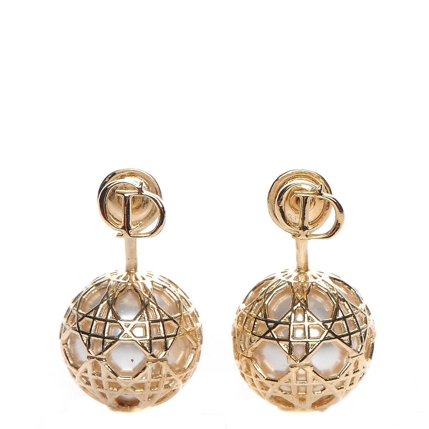 Christian Dior Pearl Secret Cannage Mise En Dior Tribales Earrings Gold 1 of 5