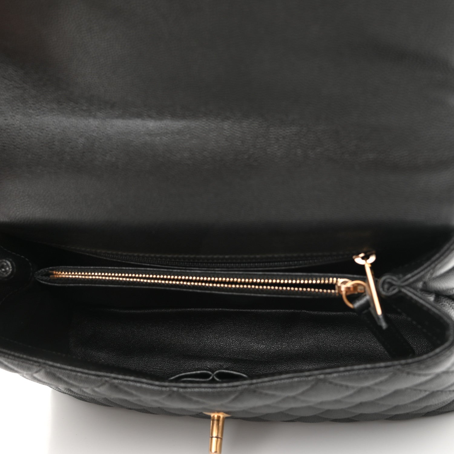 Chanel Caviar Elaphe Quilted Small Coco Handle Flap Black 5 of 10
