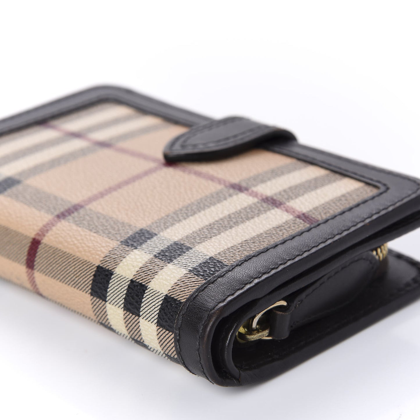 Haymarket Check Compact Zip Wallet Chocolate
