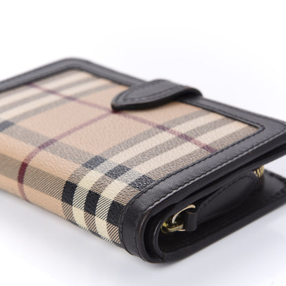Burberry Haymarket Check Compact Zip Wallet Chocolate 7 of 10