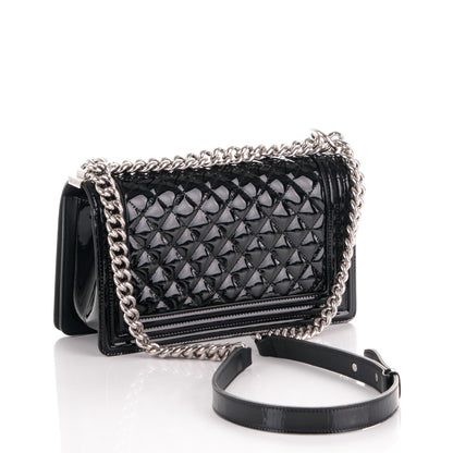 Chanel Patent Calfskin Quilted Medium Plexiglass Boy Flap Black 3 of 7