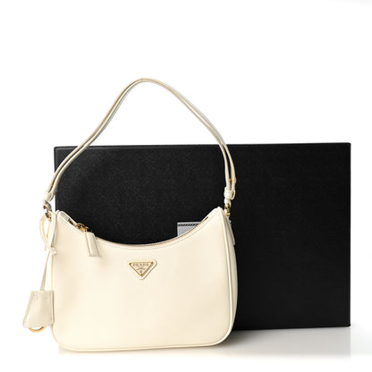 Prada Saffiano Lux Mini Re-Edition Shoulder Bag White 12 of 21
