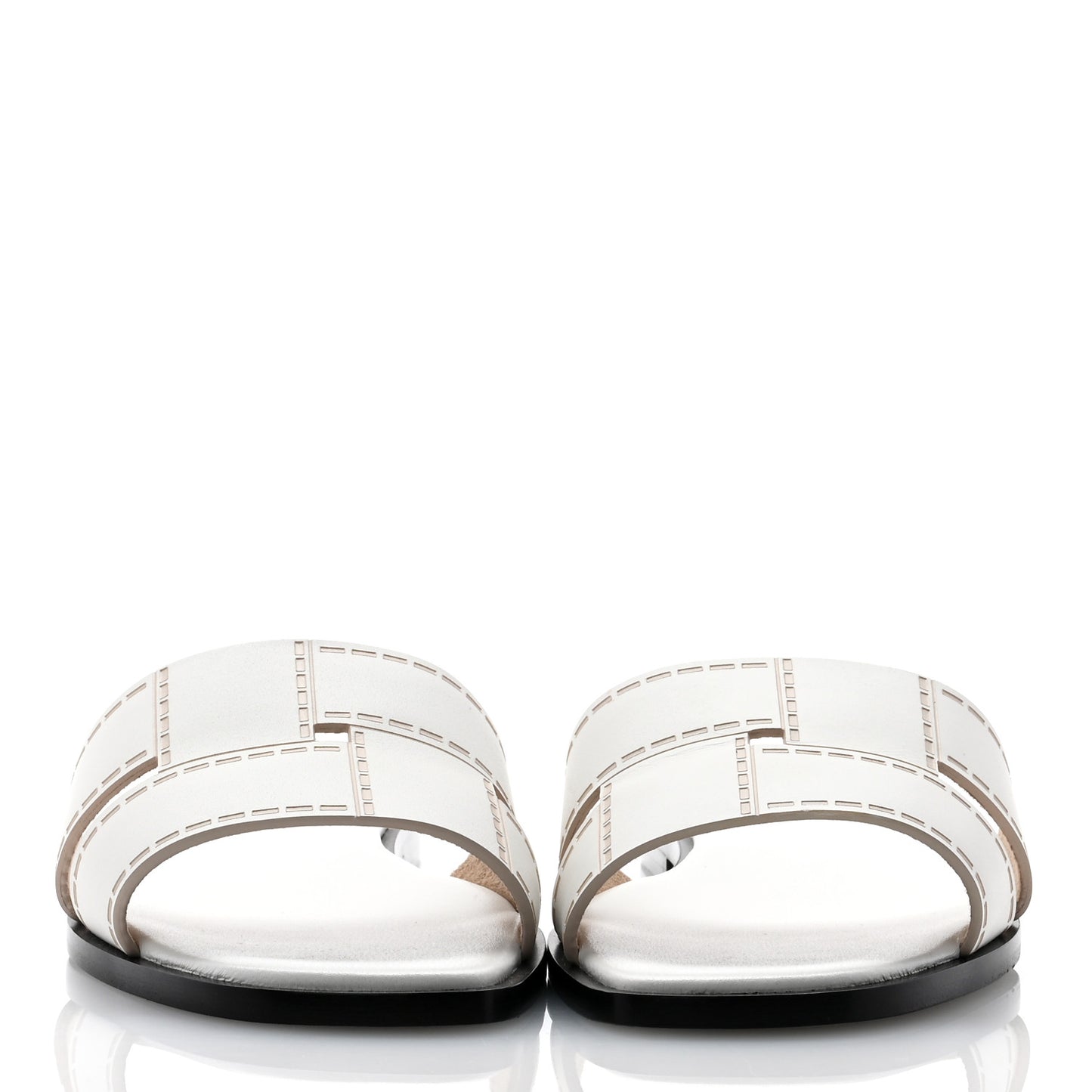 Calfskin Mosaique Idioma Sandals 37 White