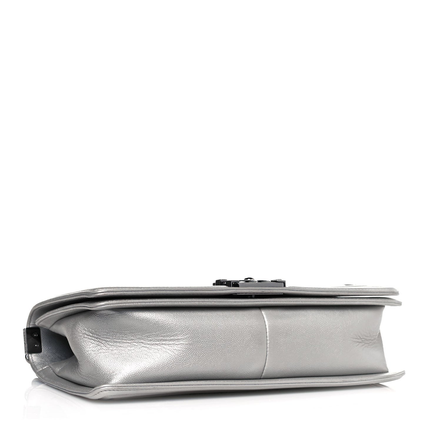 Metallic Caviar Quilted New Medium Boy Flap Silver