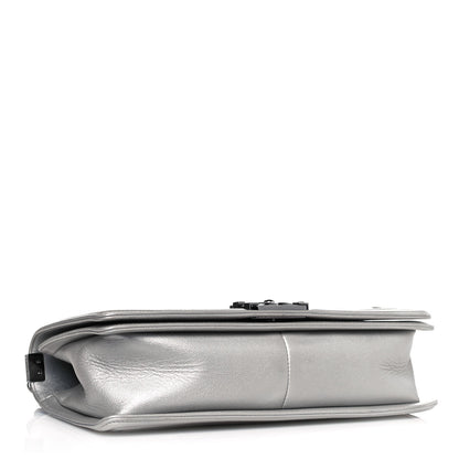 Chanel Metallic Caviar Quilted New Medium Boy Flap Silver 4 of 11