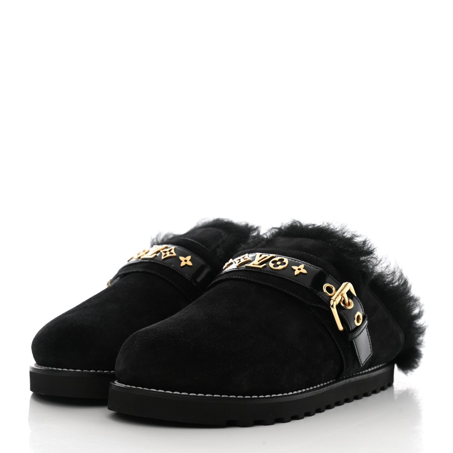 Louis Vuitton Suede Winterbreak Clogs 37 Black 3 of 7
