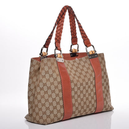 Gucci Monogram Libeccio Bamboo Bar Medium Tote Brown 3 of 8