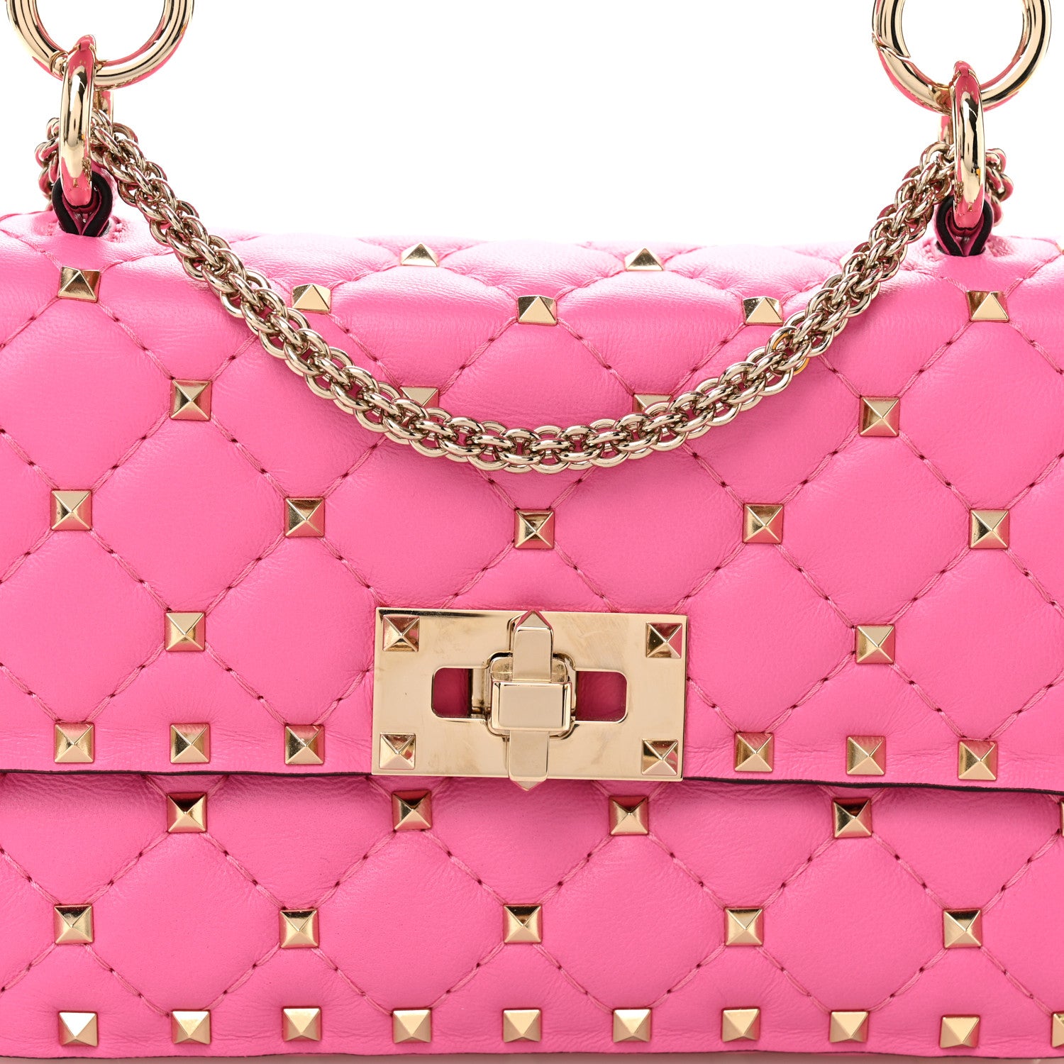 Valentino Garavani Nappa Small Rockstud Spike Shoulder Bag Shadow Pink 7 of 9