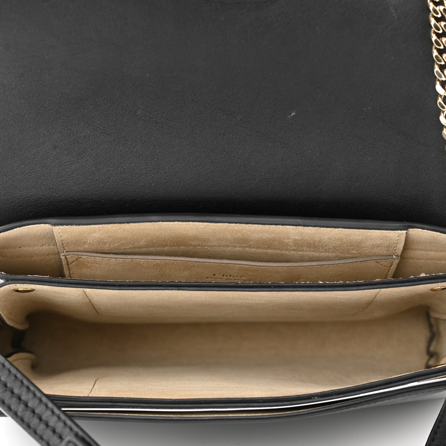 Chloe Suede Calfskin Small Faye Shoulder Bag Black 4 of 10
