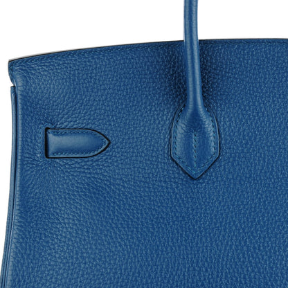 Hermes Taurillon Clemence Birkin 35 Bleu Thalassa 4 of 22